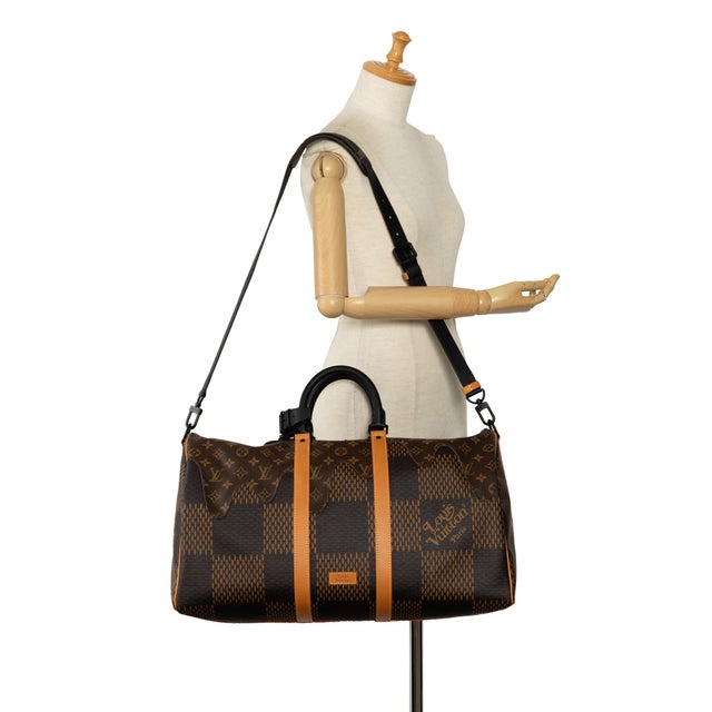 Louis Vuitton X Nigo Giant Damier Ebene Monogram Keepall Bandouliere 50