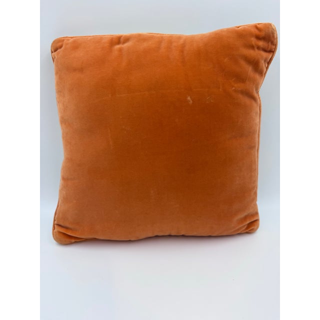 1970s Vintage 1970s Abstract Swirl Needlepoint Pillow With Burnt Orange Velvet Back For Sale - Image 5 of 5