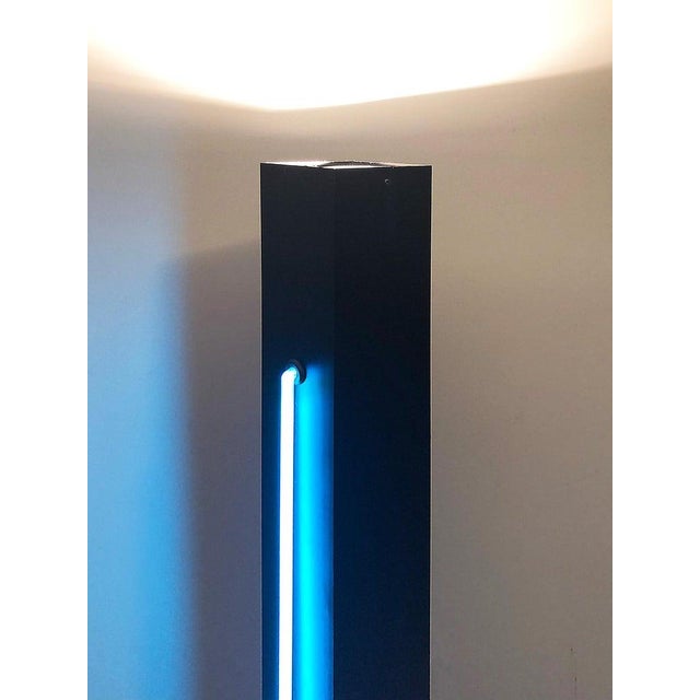 Metal 1980s Postmodern Rudi Stern Torchiere Lamp "Let There Be Neon" For Sale - Image 7 of 11