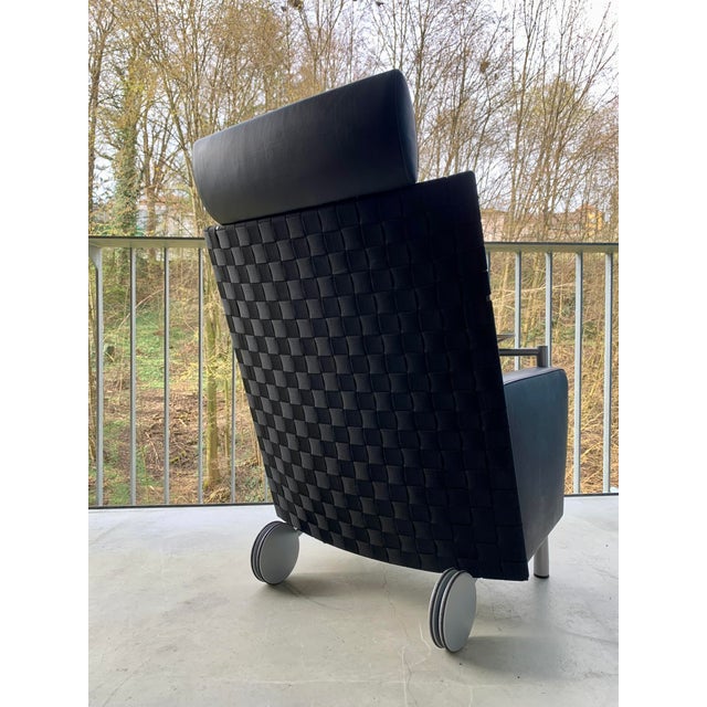 Black Postmodern Armchair with Side Table from Dietiker, 2000s For Sale - Image 8 of 18