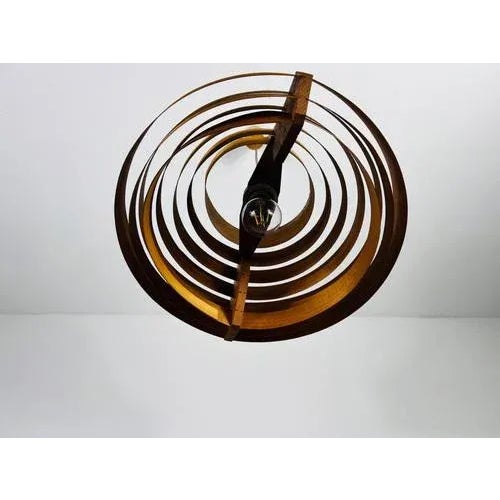Wood Mid-Century Modern Wooden Pendant Lamp by Hans-Agne Jakobsson, Sweden, 1960s For Sale - Image 7 of 13