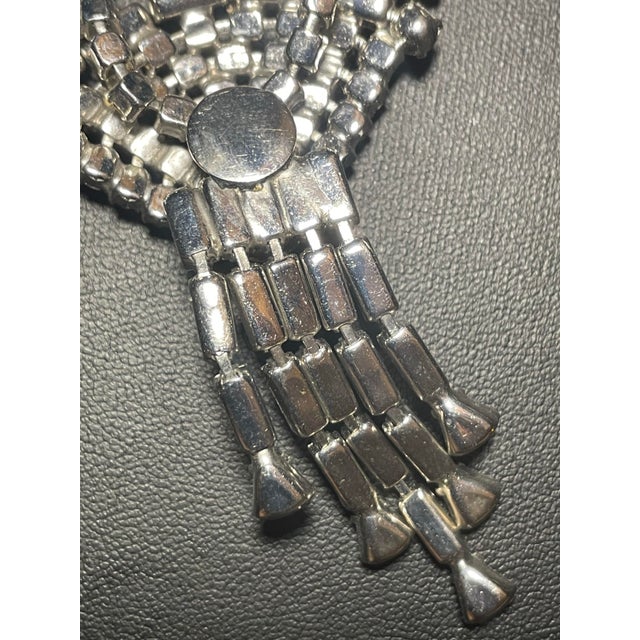 MCM Jewelry Inspired by Albert Weiss Art Deco Revival Fan-Shaped Crystal Necklace For Sale In South Bend - Image 6 of 10