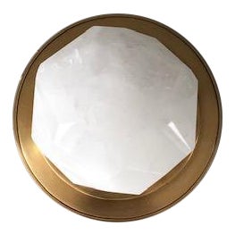 Modern Quartz Stone and Brass Ceiling Pendant For Sale