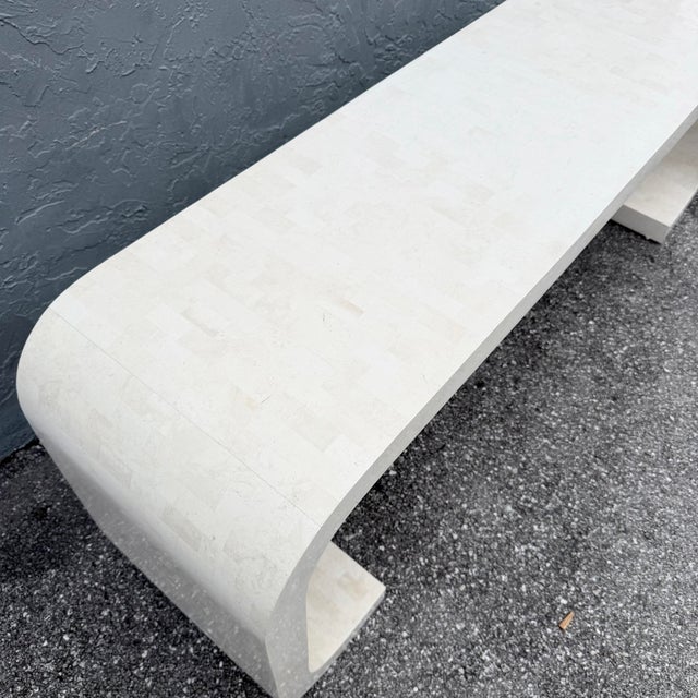 Postmodern Postmodern Tessellated Stone Waterfall Console Table by Maitland Smith For Sale - Image 3 of 11
