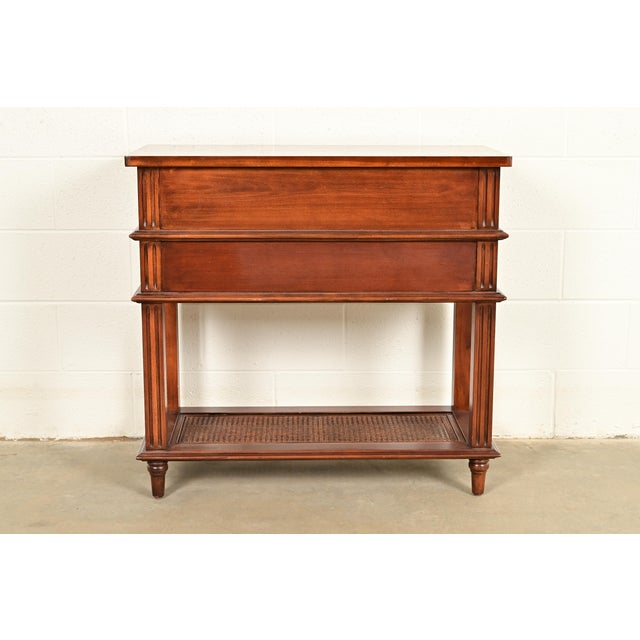 Drexel Heritage French Regency Louis XVI Carved Mahogany and Cane Console Table or Server For Sale - Image 15 of 17