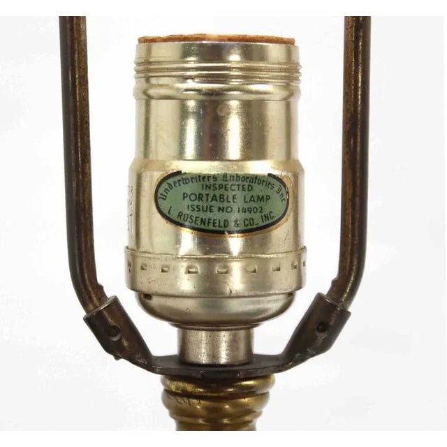 Vintage Mid Century Pink Murano Glass and Brass Table Lamps- a Pair For Sale - Image 9 of 10