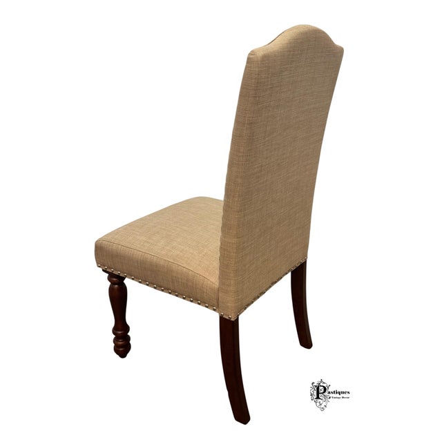Wood Vintage Traditional Farmhouse Style Upholstered Dining Chairs - Set of 4 For Sale - Image 7 of 12