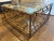 Mid-Century Modern 1970s Mid-Century Modern and Hollywood Regency Faux Bamboo Metal & Glass Square Coffee Table For Sale - Image 3 of 11