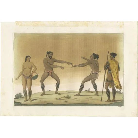 Ferrario, Inhabitants of the Caroline Islands on Guam, 1831, Print For Sale