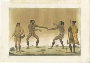 Ferrario, Inhabitants of the Caroline Islands on Guam, 1831, Print