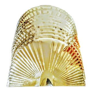 Set of 6 Gold Vintage Art Deco Shell Vinyl Placemats For Sale