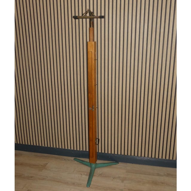 Mid-Century Modern Industrial Tripod Metal and Wood Card Stand, 1950s For Sale - Image 3 of 13