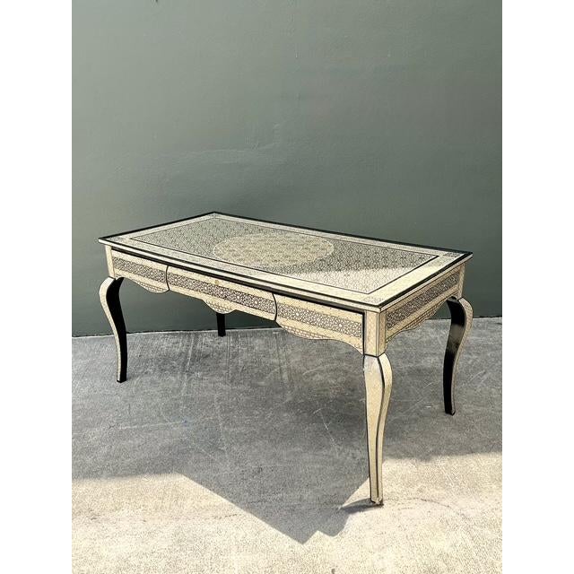 Late 20th Century Vintage Moroccan Inlay Writing Desk For Sale - Image 5 of 16