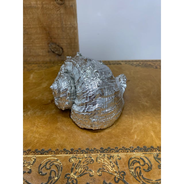 Vintage Faux Metallic Silver Sea Shell. Great as a stand alone piece or mixed in with natural sea shells.