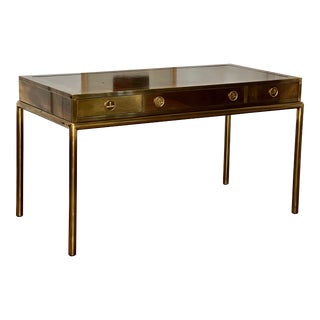Bernhard Rohne for Mastercraft Brass Desk For Sale