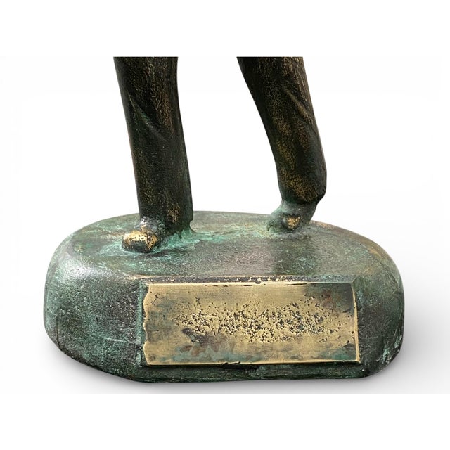 Black Mid-Century Bronze Industrial Worker Sculpture, 1960s For Sale - Image 8 of 14
