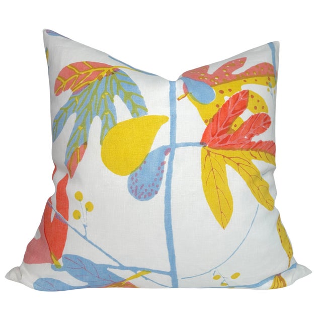 Floral Pillow Cover in Coral ⭐️ Ships Within 2 Days On the Front: Floral Printed Fabric On the Back: Ivory Linen Fabric...