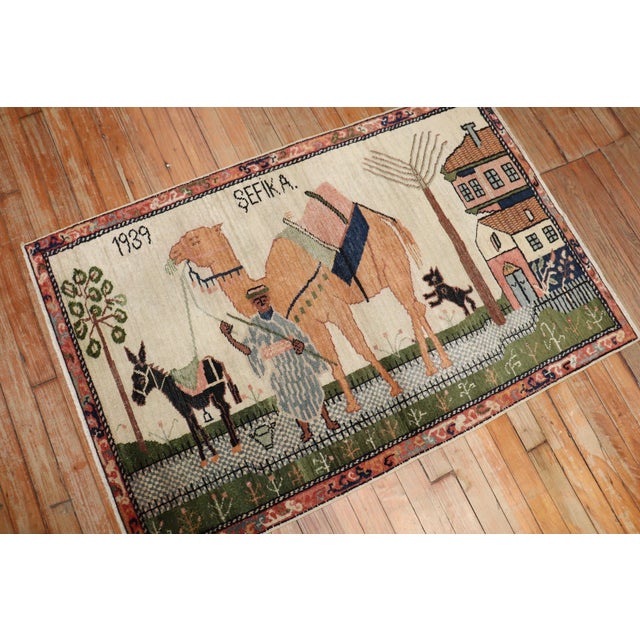 Zabihi Collection Turkish Anatolian Animal Caravan Camel Rug 1939 - 2'8" x 4'2" For Sale - Image 9 of 9