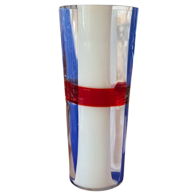 Carlo Moretti Signed Geometric Murano Glass Vase. Italy, 2010. For Sale In Los Angeles - Image 6 of 11