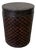 1990s Vintage Woven Leather Checkered Brown Storage Side Table With Removable Lid For Sale