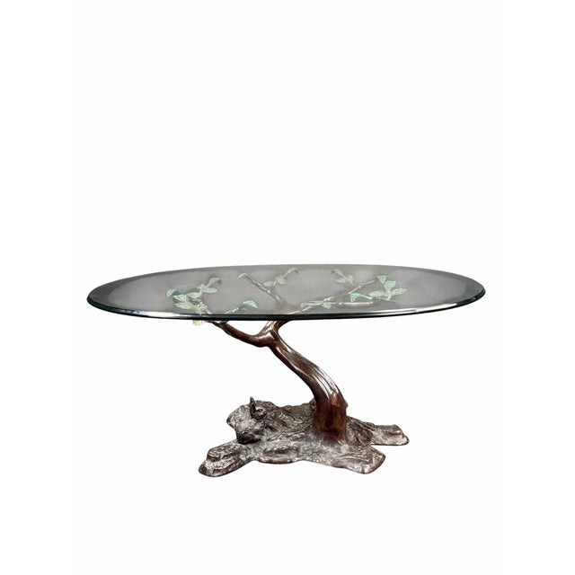 A striking vintage sculptural table by La Barge, designed and handmade in Thailand. This distinctive piece features an...