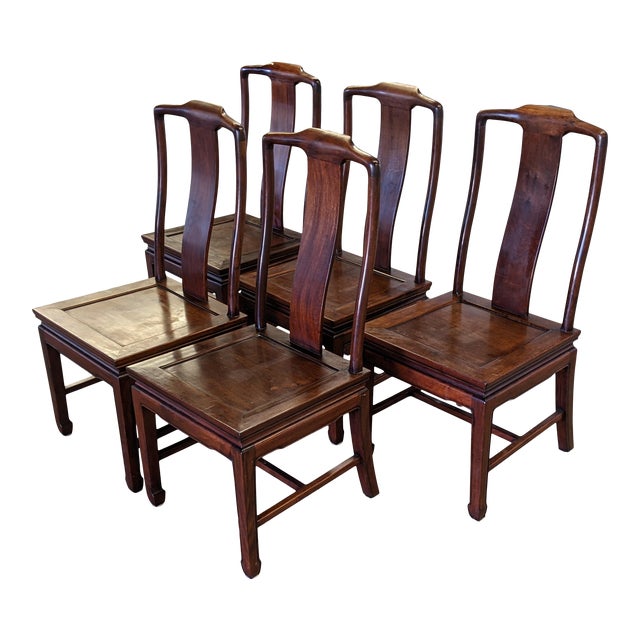 1960s Set a Five Chinese Rosewood Dining Chairs Chairish
