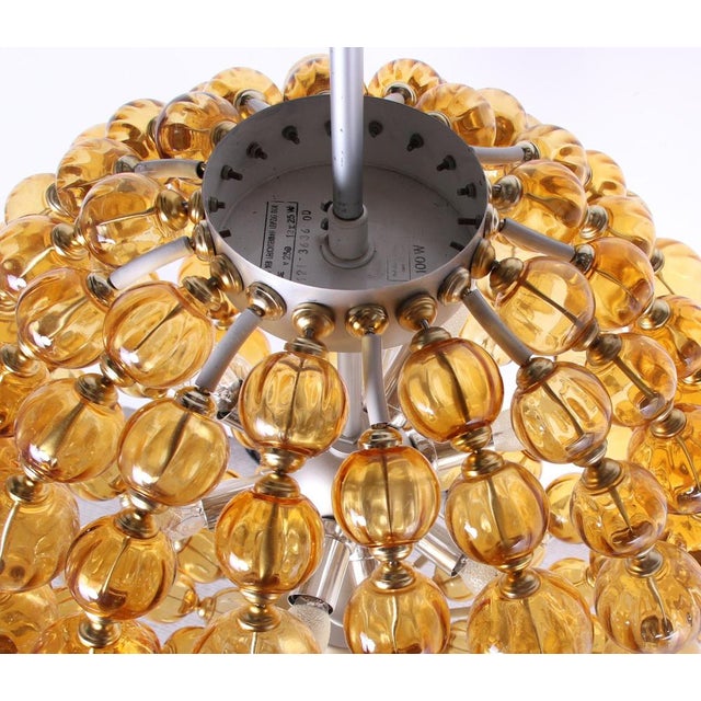 1960s Ballroom Chandelier with Handcrafted Amber Glass Balls, Germany, 1960s For Sale - Image 5 of 13