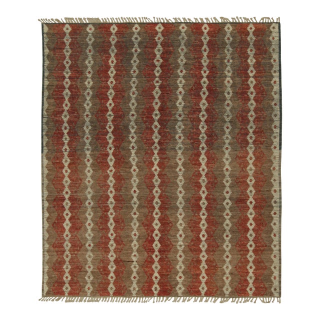 Rug & Kilim’s Modern Rug with Beige-brown Geometric Patterns - 10x14 For Sale
