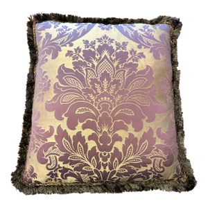 Vintage Silk and Velvet Damask Pillow