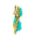 A striking pair of vintage Italian turquoise and diamond drop earrings crafted in richly textured 14 karat yellow gold,...