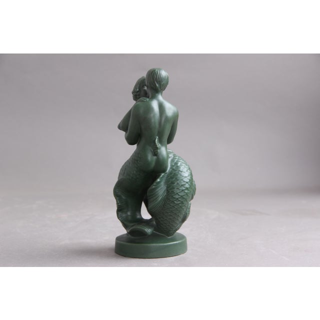 Figure 927 Mermaid and Mermaid in Green Glaze from Ipsen, 1930s For Sale - Image 3 of 6