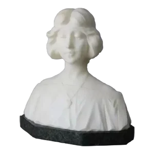 Antique Alabaster Sculpture Bust Statue of a Woman 19th Century