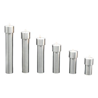 Swedish Candleholders by Silversmith Sigurd Persson for Silver & Stål, 1970s, Set of 6 For Sale