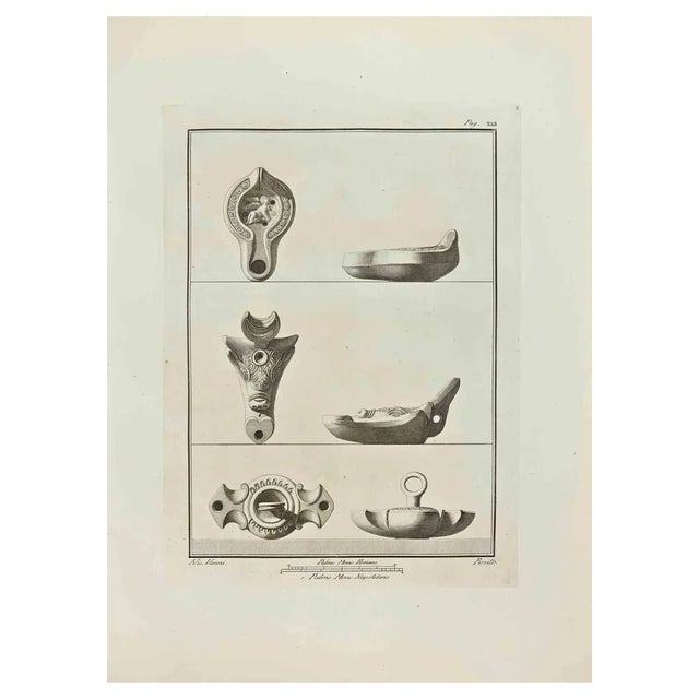 Nicola Vanni, Ancient Still Life 6, Etching, 18th Century For Sale