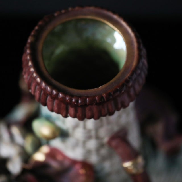 Amphora Turn-Teplitz Art Nouveau Basket-Weave Floral Vase Circa 1900 For Sale - Image 9 of 14
