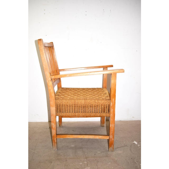 Set of Italian Wood & Cord Lounge Chairs, 1940s For Sale - Image 6 of 15