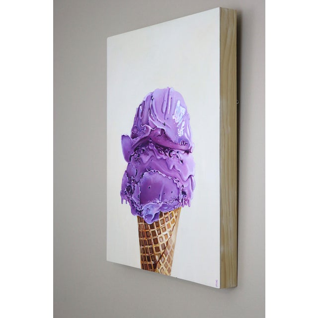 From the 'Delicious' series 2016 by highly talented artist M. E. each image in the series is unique. “Cream" Oil on wood...