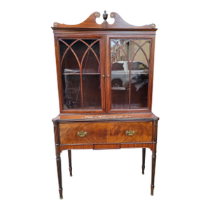 Federal Style Crotch Mahogany Secretary Bookcase