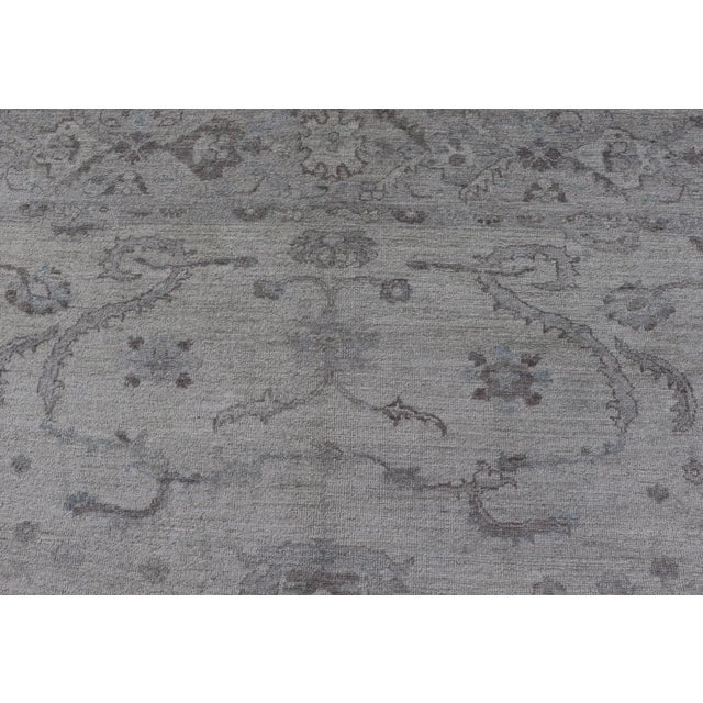 Textile Angora Turkish Oushak Rug With Floral Design by Keivan Woven Arts For Sale - Image 7 of 12
