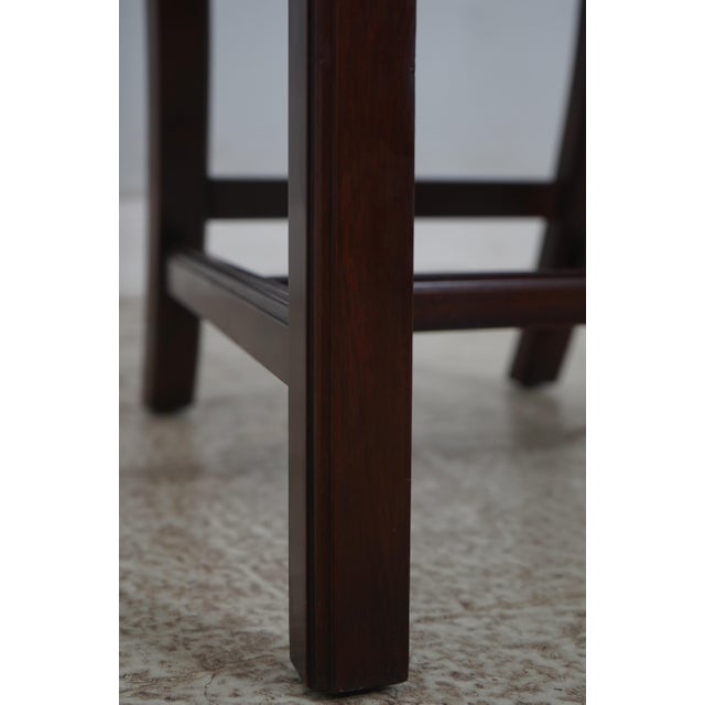 Brown Set of 6 Henkel Harris Mahogany Chippendale Style Side Dining Chairs For Sale - Image 8 of 18