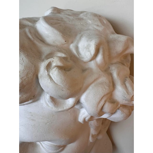 White Mid Century Vintage Plaster Cast Head of David Wall Sculpture For Sale - Image 8 of 12