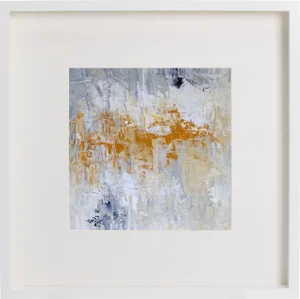 Neutral Warm Contemporary Original Abstract Acrylic Painting, Framed Art