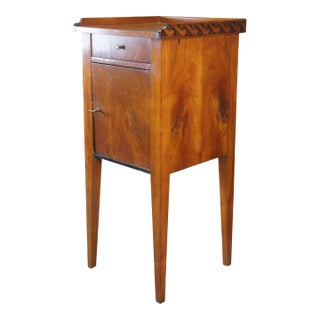 Early 19th Century Antique German Biedermeier Cherry Pillar End Table For Sale