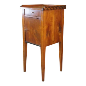 Early 19th Century Antique German Biedermeier Cherry Pillar End Table