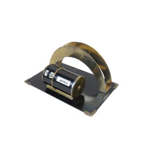 Bauhaus Black Brass Eternal Summer Calendar with Letter Stand For Sale