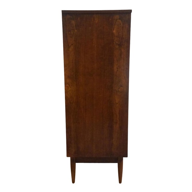 Dixie Furniture Solid Walnut MCM Mid Century Modern 30" Chest of Drawers 6809 For Sale - Image 11 of 12