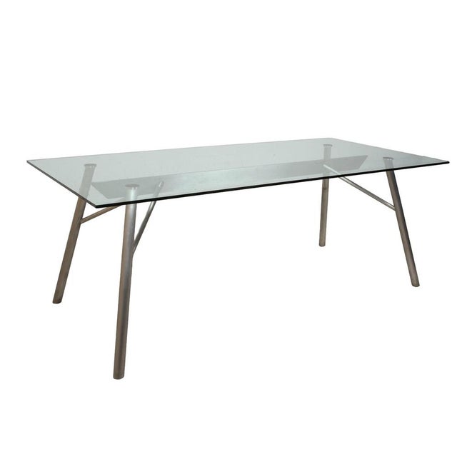 Glass and Silver Metal Dining Table from Rolf Benz For Sale - Image 11 of 11