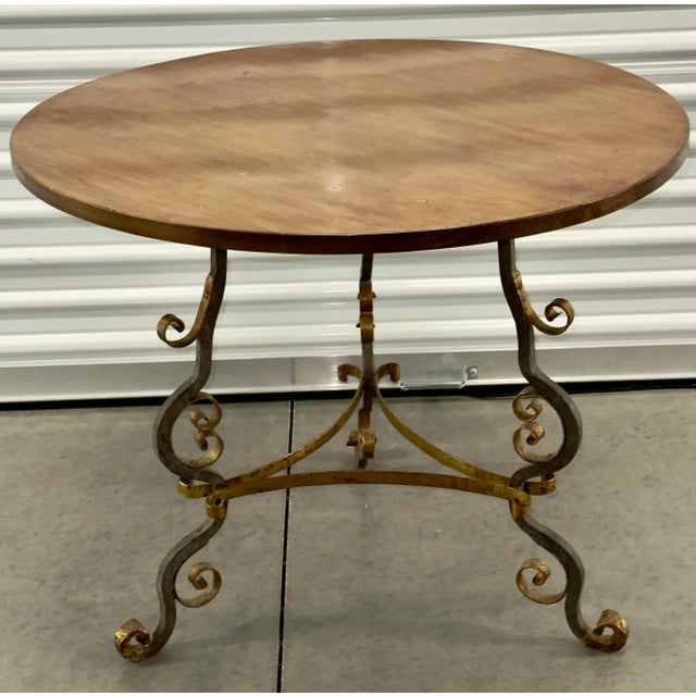 1940s Wrought Iron French Guéridon Side Table For Sale - Image 9 of 9