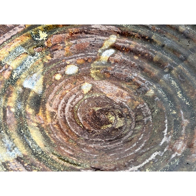 Ceramic Large Signed Studio Pottery Bowl by John Gasper in Earthy Glaze Tones For Sale - Image 7 of 11