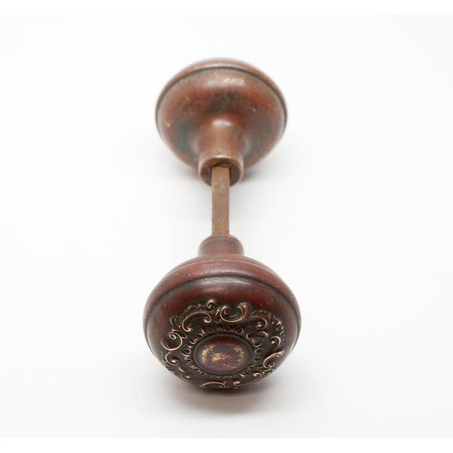 Early 20th Century Antique Corbin Bronze Voltaire Entry Door Knobs For Sale - Image 5 of 5